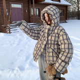 现货冬装新款连帽大格子羽绒服202-5658-P275-K399，女装羽绒服，浙宝202