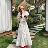 森系轻薄上衣高腰半身裙套装女2025夏季新款设计感甜美减龄两件套，商品下架区，浙宝202