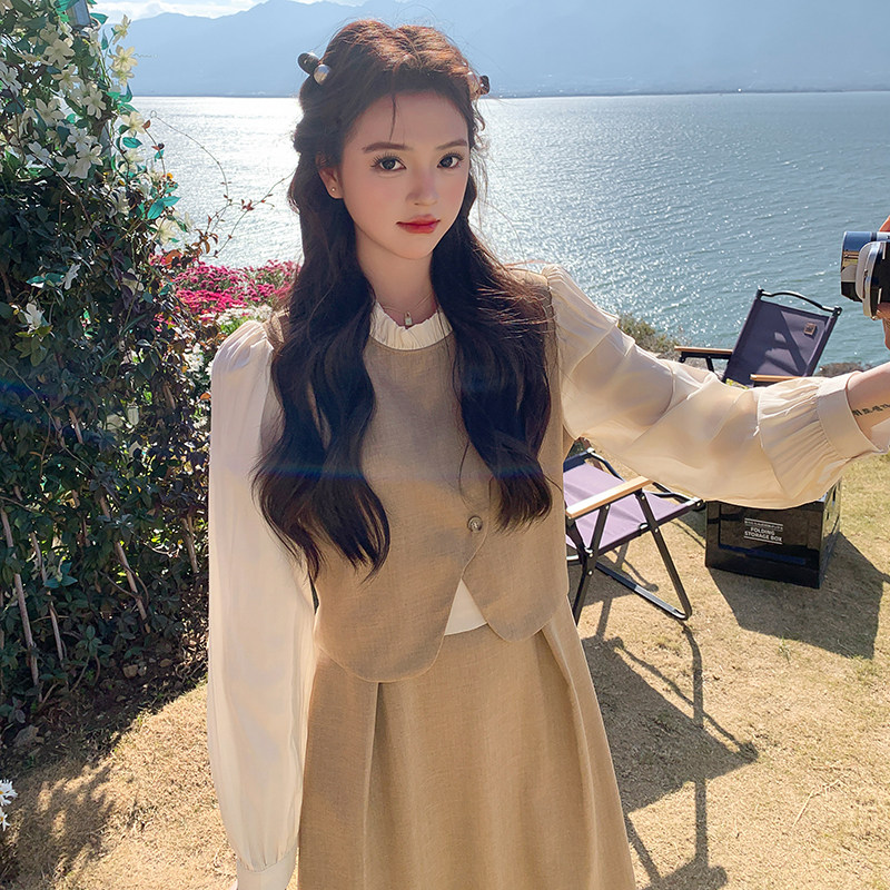 春装现货拼接假两件显瘦连衣裙202-2408-P120控198,女装连衣裙,浙宝202