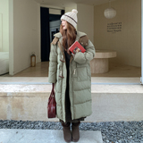 新款现货韩版宽松牛角扣长款羽绒服202-5622-P300-K458-50绒，女装羽绒服，浙宝202