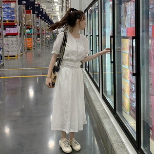 2025夏季新款高级感小衫连衣裙套装女减龄显瘦上衣半身裙子两件套图片