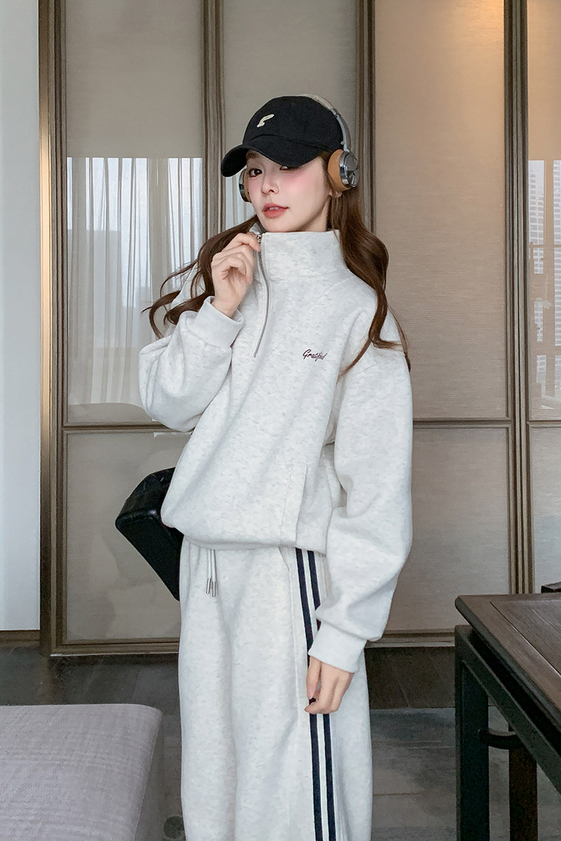 现货秋装休闲运动套装三条杠裤子两件套202-2520-P175K248,女装运动套装,浙宝202