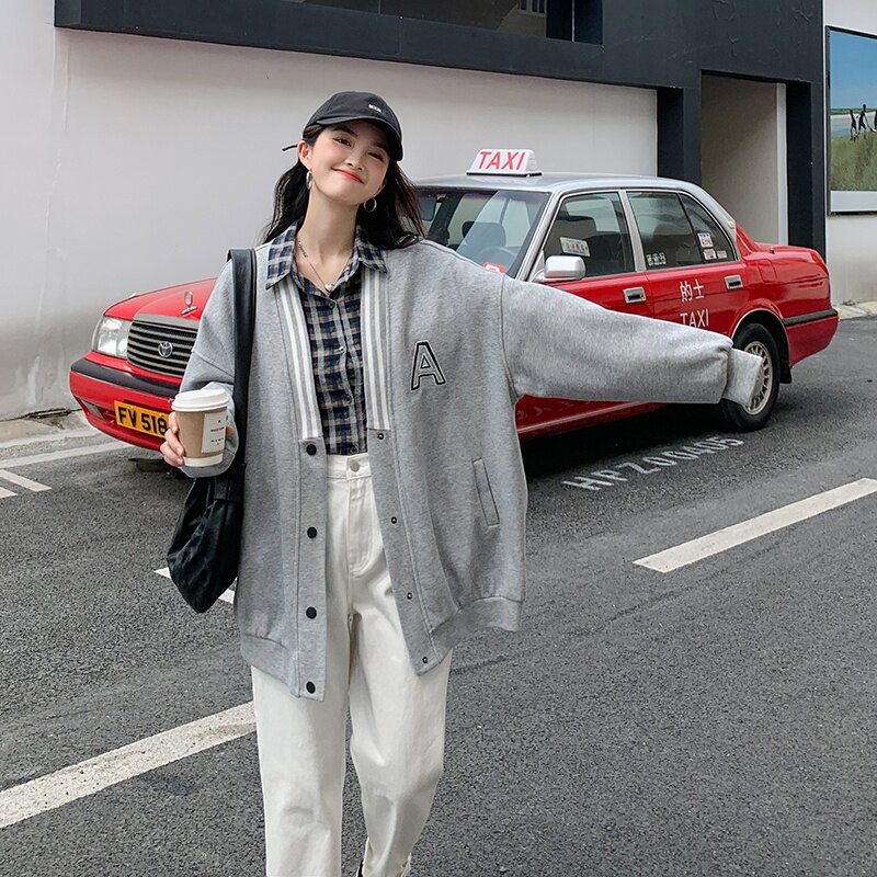 春装现货重工刺绣棒球服宽松休闲夹克外套女202-8703-P135K218，女装短外套，浙宝202