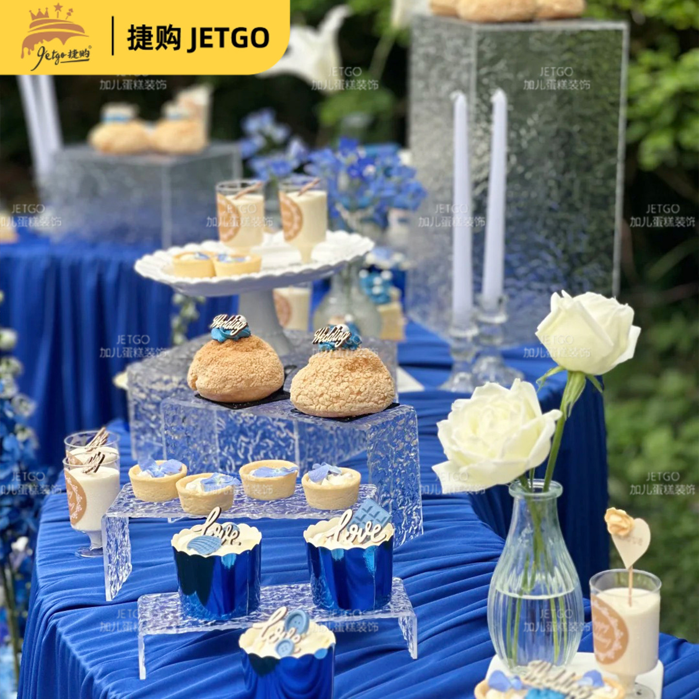 轻奢高级感透明亚克力展示架婚礼宴会蛋糕点心摆台托盘甜品台展示