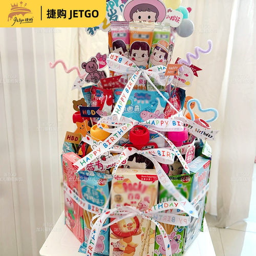 零食蛋糕包装盒diy材料小红书同款生日装饰插件儿童蛋糕插牌装扮
