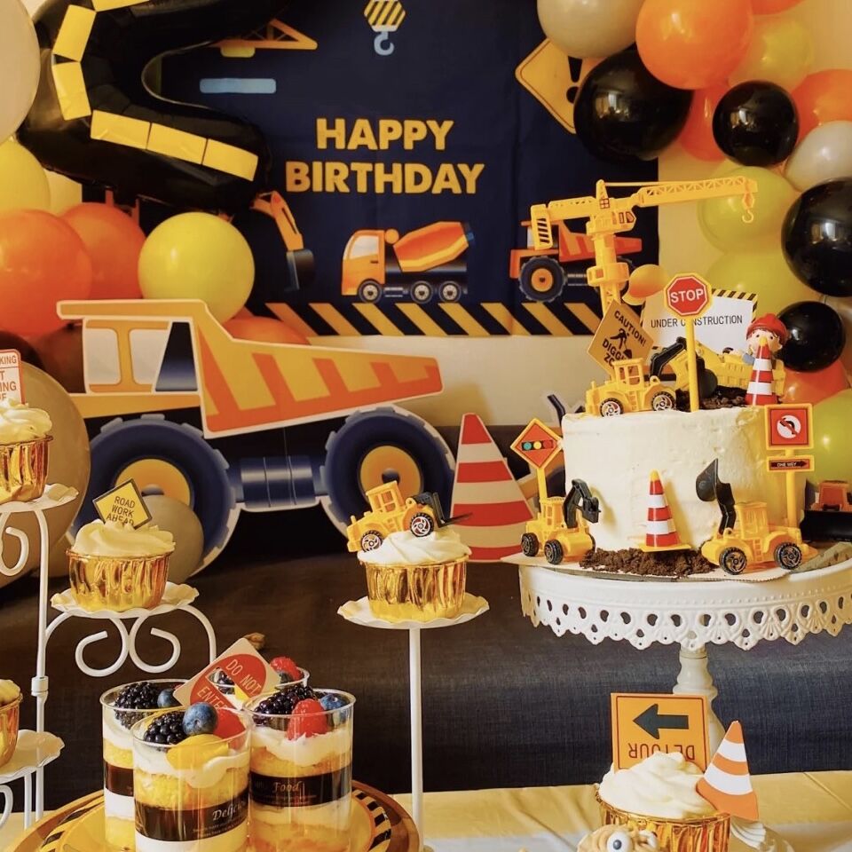 工程车主题推推乐贴纸挖掘机蛋糕