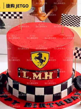 法拉利Testarossa赛车模型甜品摆件汽车跑车蛋糕装饰合金车标配件