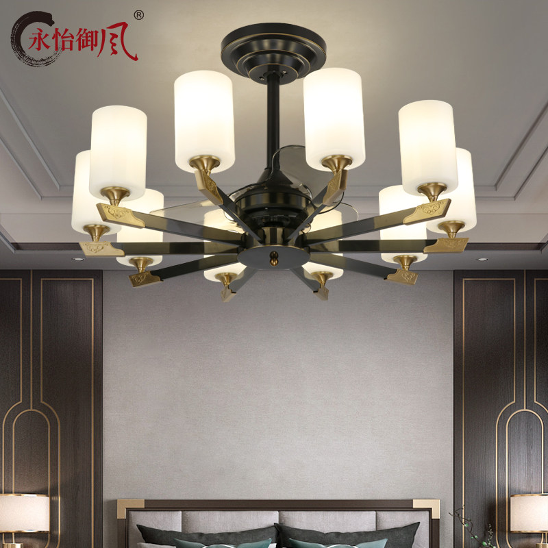 永怡御风新中式吊灯客厅饭厅大气变频隐形吊扇灯家用风扇吊灯一体