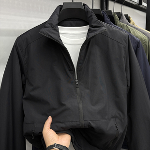 青年通勤休闲立领外套男装 爆款 纯色 2025新款 加厚加绒夹克男秋冬季
