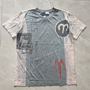 HYDROGEN美式复古做旧水洗短袖T恤男夏季新款潮牌直筒圆领上衣