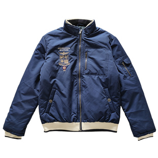 空军一号AM男装棉衣夹克外套中厚修身刺绣意大利空军中厚棉服立领