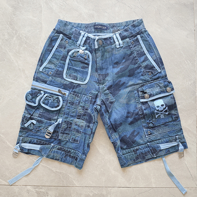 HYDROGEN夏季男装短裤牛仔工装裤