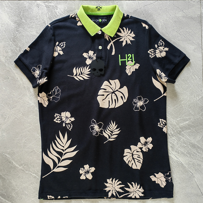 男装短袖POLO衫纯棉骷颅头