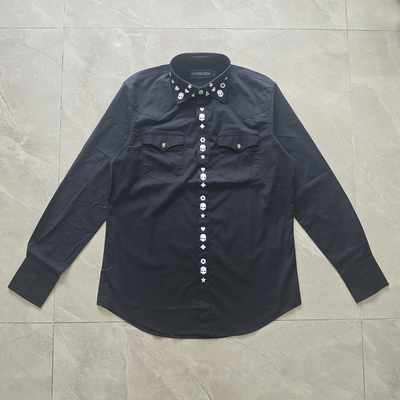 HYDROGEN骷颅头刺绣男衬衫长袖