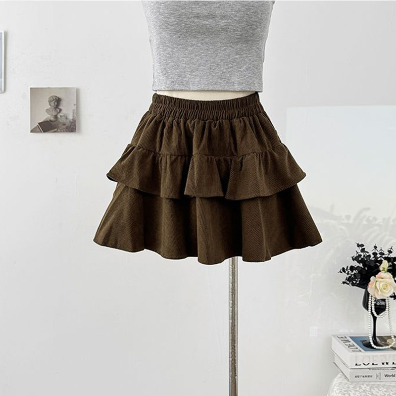 黑色灯芯绒蛋糕半身裙女2026新款春秋高腰显瘦小个子a字蓬蓬短裙,女装/女士精品,大码半身裙,淘宝优惠券,粉丝福利购,淘宝优惠卷