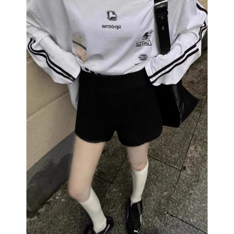 灰色短裤女2026新款春秋针织高腰显瘦外穿韩版百搭修身辣妹打底裤,女装/女士精品,休闲裤,淘宝优惠券,粉丝福利购,淘宝优惠卷