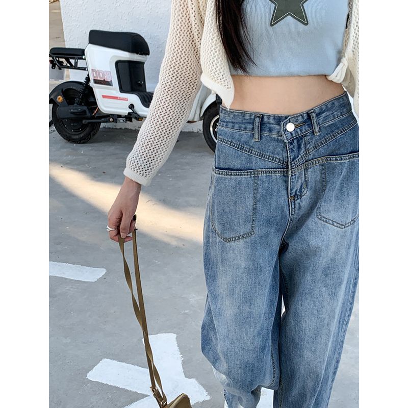 复古阔腿牛仔裤女夏季薄款2025