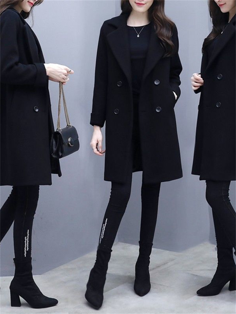 毛呢西装外套女士春秋冬季2025年
