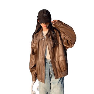 皮衣外套女短款2025秋季新款港风黑色pu小个子美式复古机车服夹克