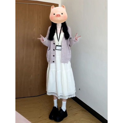 白色吊带连衣裙子女秋季2025新款