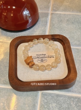 原创檀木kitty茶西瓜ins手链小众精致百搭高级手串新款高级感简约