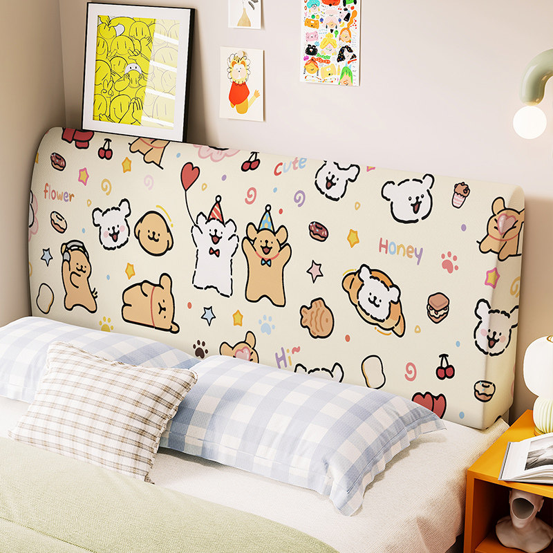 线条小狗床头罩2025新款卡通可爱床头套罩防尘罩床头软包靠背套子,居家布艺,床头罩,淘宝优惠券,粉丝福利购,淘宝优惠卷