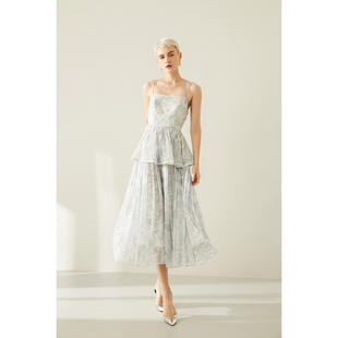 M.HITI真丝印花吊带连衣裙H1L619L