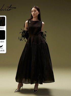 【商场同款】M.HITI锡瑅拼接无袖连衣裙长礼服26春新款H3L302M