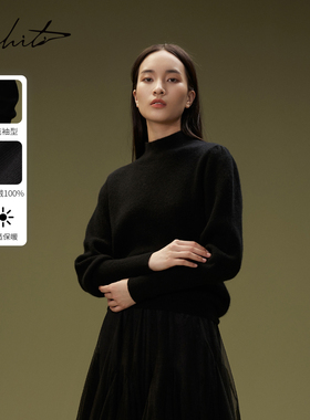 【商场同款】M.HITI锡瑅花苞长袖半高领羊绒毛衫26春新款H3H281M