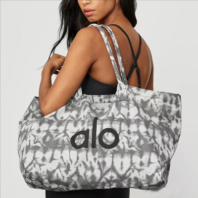 2025新款alo瑜伽包单肩帆布包男女大容量购物袋户外运动健身大包