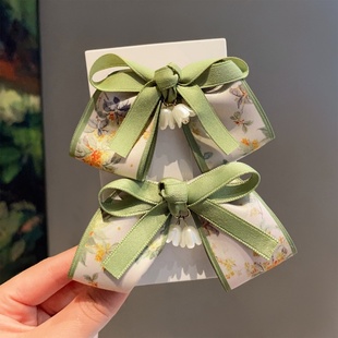 儿童新中式古风汉服飘带蝴蝶结发夹2025新款女童铃兰国风发饰发卡