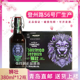「青岛发货」青岛啤酒狮壮380ml*12瓶箱装酒精度7度登州路产