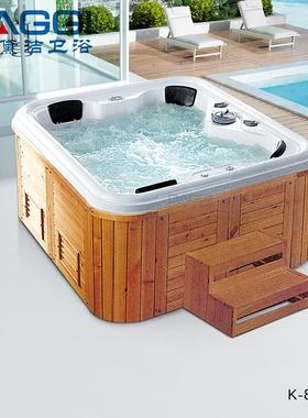 佛山4人spa亚克力别墅冲浪按摩恒温加热浴缸独立户外大池Jacuzzi