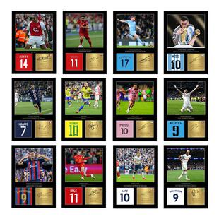 足球明星挂画俱乐部体彩店装饰画足球队海报宿舍寝室壁画梅西C罗