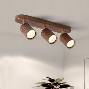 无主灯射灯木纹背景墙轨道灯新中式卧室衣帽间商用走廊过道灯具