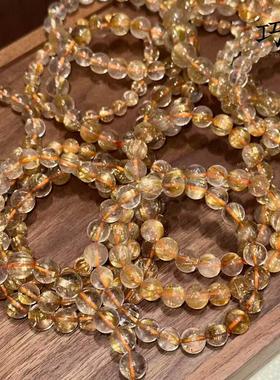 巧恩珠宝天然金发晶手链晶体通透发丝清晰散珠手串水晶手链工厂