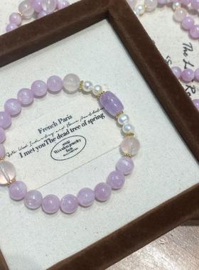 【巧恩】天然莫粉紫锂辉紫玉小红书抖音爆款百搭设计感手串
