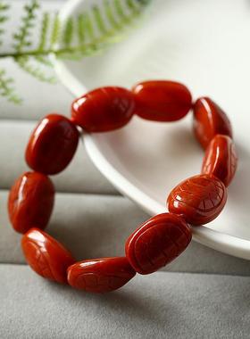 原创设计 天然精品南红玛瑙手串 南红玛瑙富甲天下龟背龟壳手链
