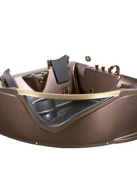 双人按摩浴缸三角三亚克力冲浪恒温控制面板咖啡jacuzzi bathtub