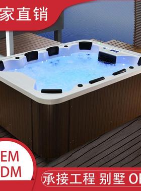 8人亚克力户外浴缸大池水疗spa缸冲浪按摩恒温加热别墅jacuzzi
