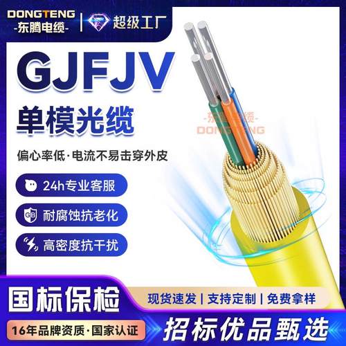 东腾GJFJV室内单模多模国标光缆千兆束状低烟无卤阻燃12芯多芯线