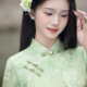 改良年轻少女连衣裙 夏季 苏城日记新中式 高考送考绿色旗袍2026新款