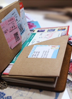 LALENTO旅行笔记本PVC收纳袋手工笔记本牛皮纸收纳夹活页记事本用