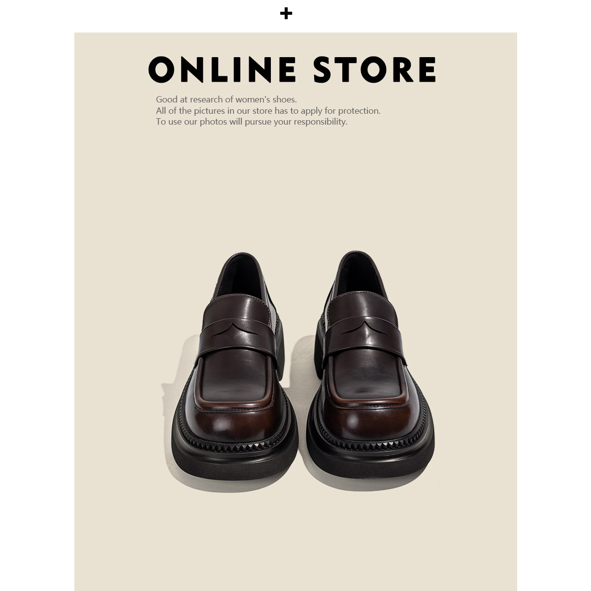 老师傅手工定制真皮厚底小皮鞋女英伦风复古一脚蹬乐福鞋粗跟单鞋