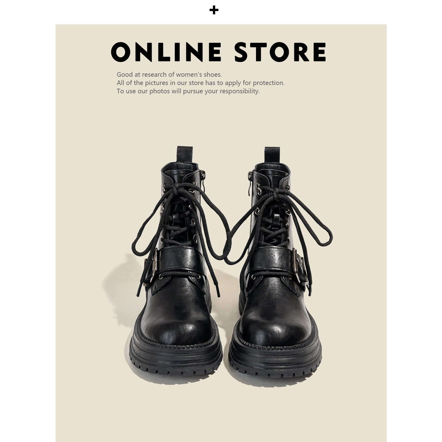 老师傅手工定制厚底马丁靴女2025新款英伦风皮带扣炸街机车短靴子