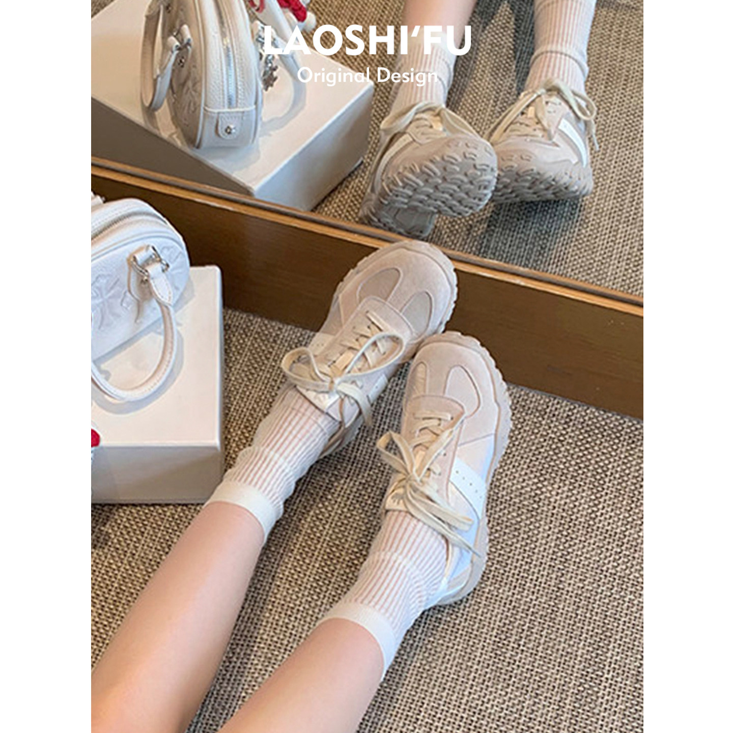 2026新款真皮内增高芭蕾德训鞋女