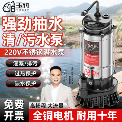 【全铜电机耐用十年】玉豹潜水泵