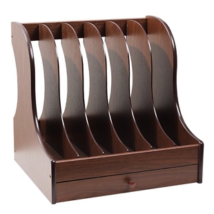 木质文件架桌面文件收纳盒书立架文件框盘办公室用品高级感置物架