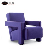 简艺意大利轻奢风格 布艺沙发椅637UTRECHT CHAIR几何造型设计师椅