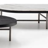 简艺 定制木皮钢化玻璃大理石面不锈钢电镀脚Torii Table组合茶几